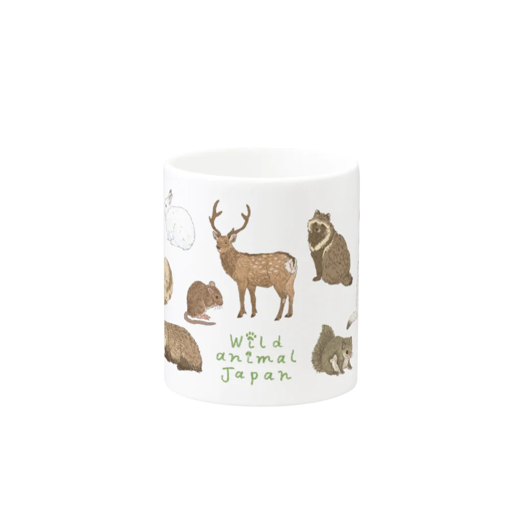 ちなきのこのWild animal japan Mug :other side of the handle