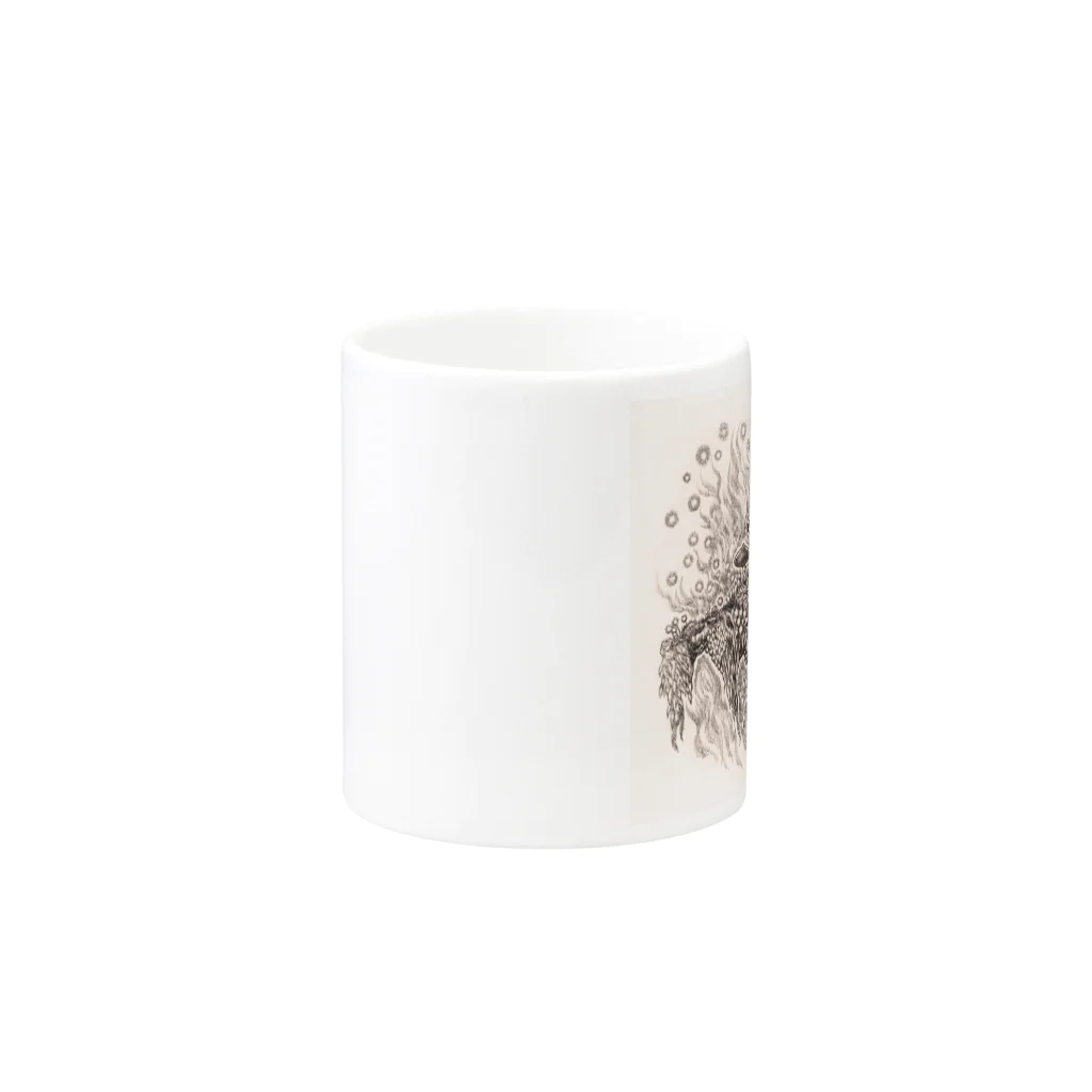 どろーいんぐ屋の菌類の森 Mug :other side of the handle