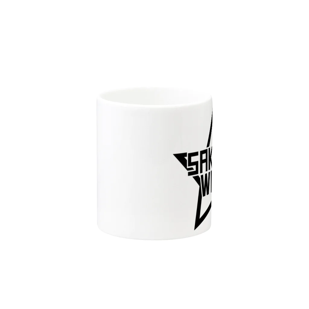 SAKURA WING LLC.のSAKURA WINGスター黒字 Mug :other side of the handle