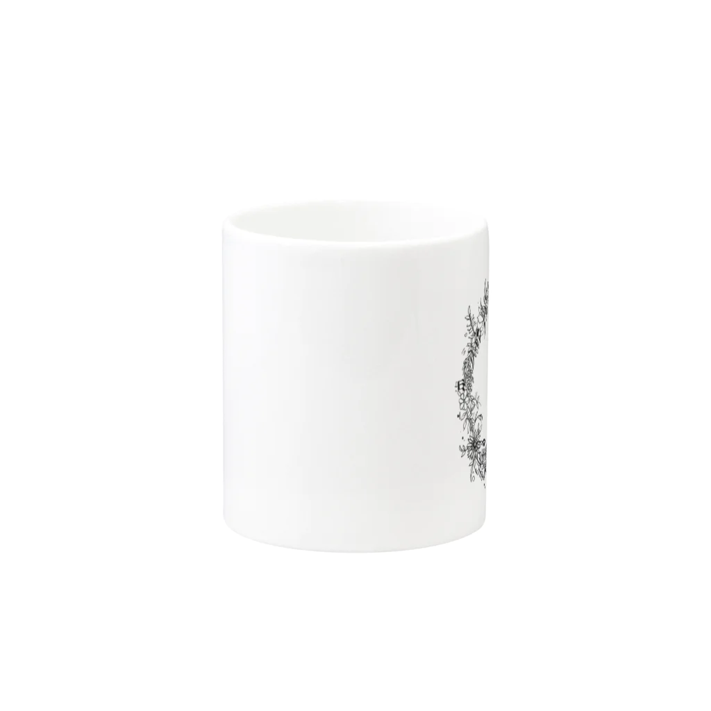 sink or swim!のmono wreath Mug :other side of the handle