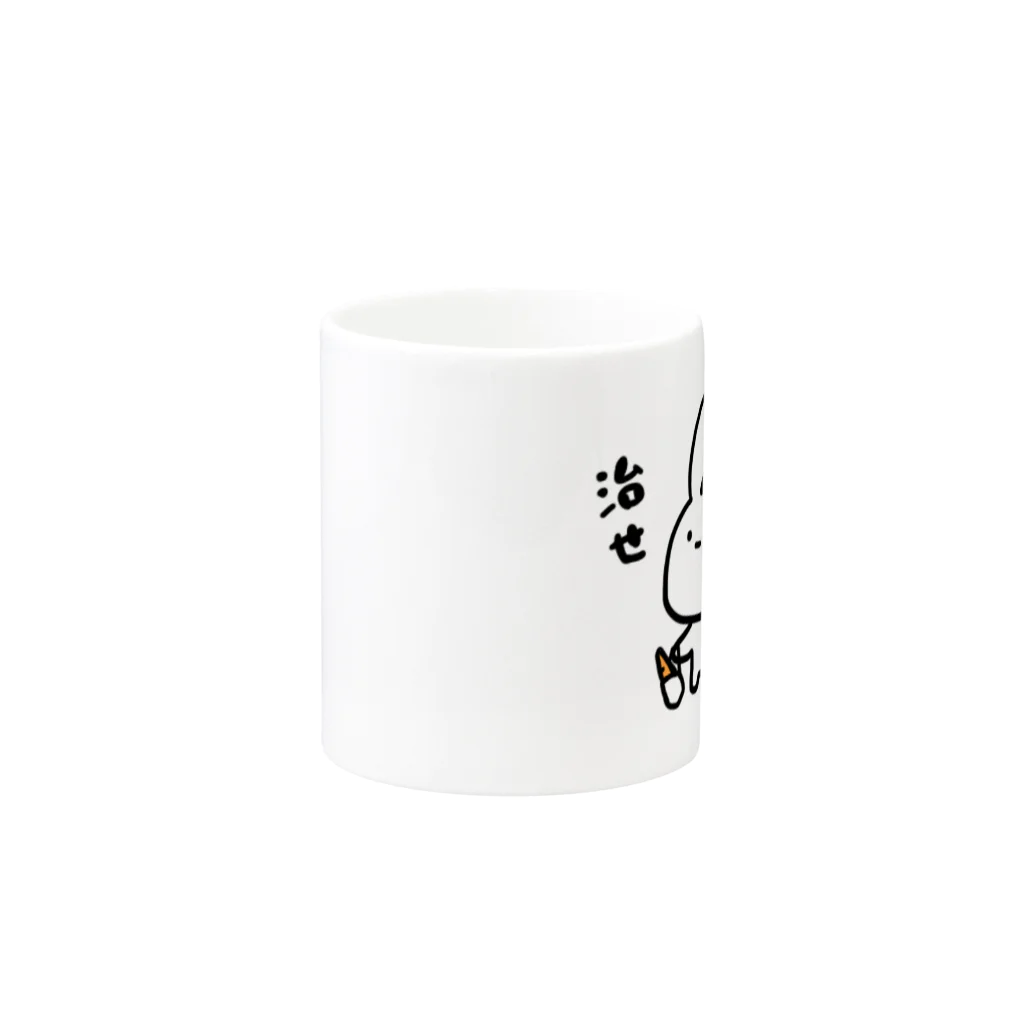 kaechinuの無表情うさぎ Mug :other side of the handle