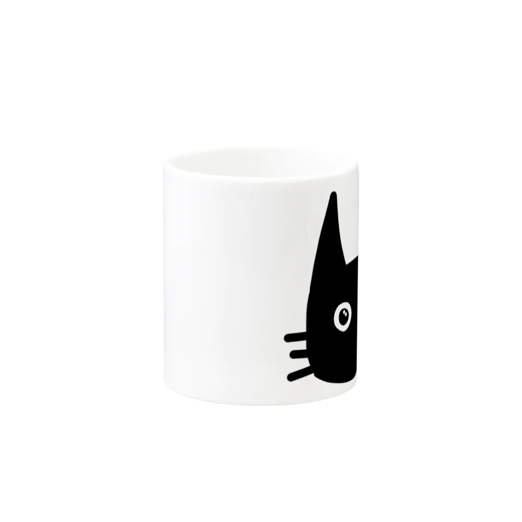 ねこねこねこ！のつぶらな瞳な黒猫ちこちゃん Mug :other side of the handle