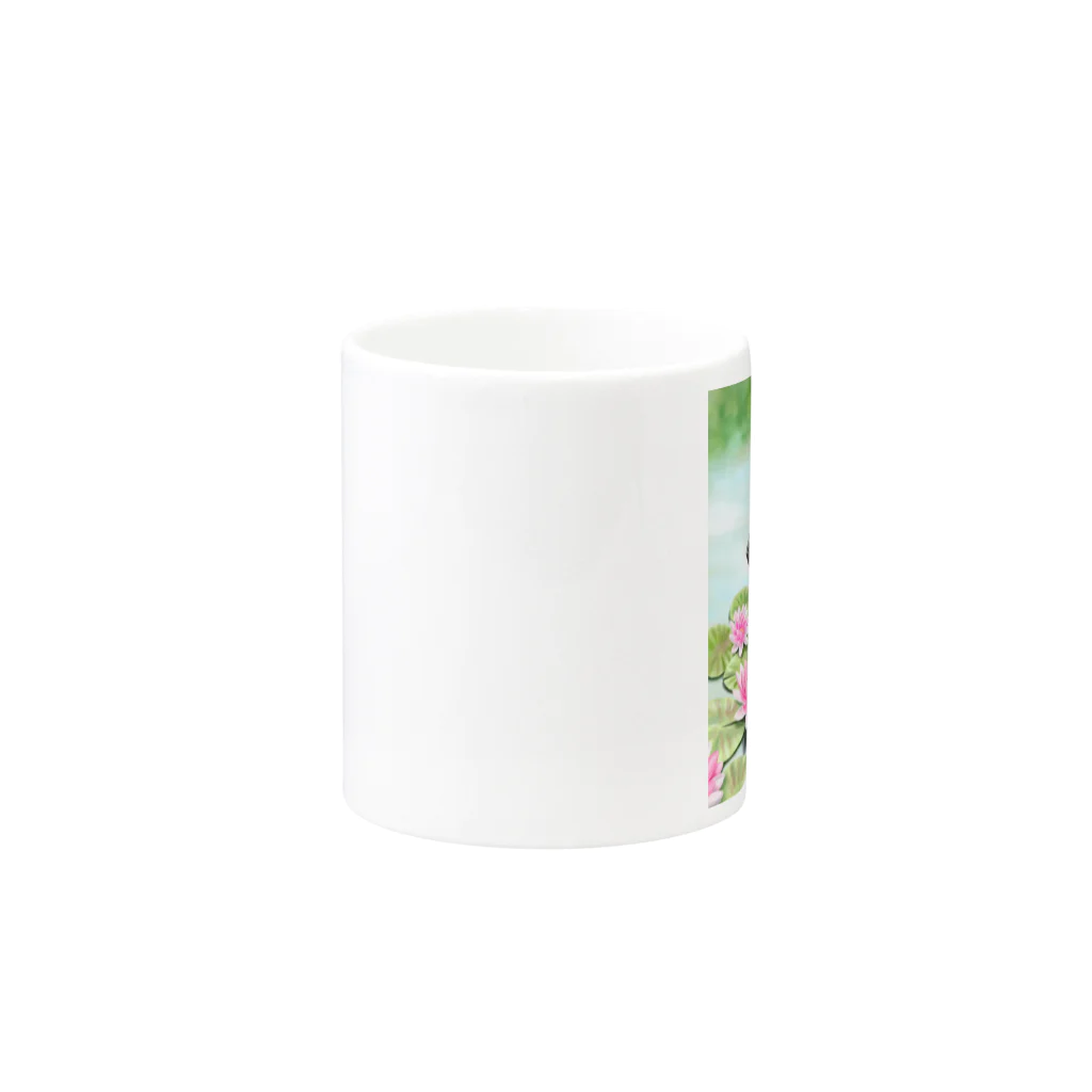 Ａｔｅｌｉｅｒ　Ｈｅｕｒｅｕｘの睡蓮と猫 Mug :other side of the handle