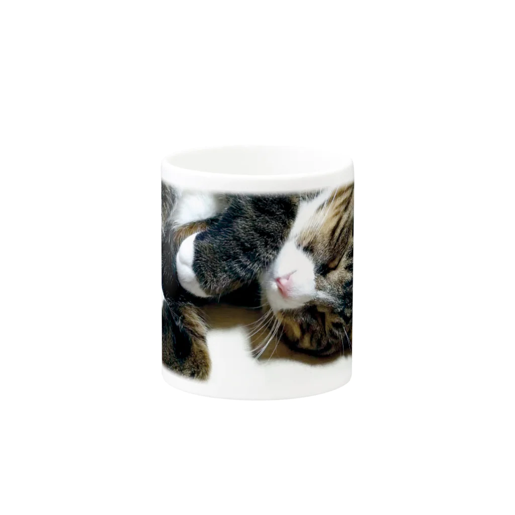 Cat in the Light（光の中の猫）の【猫】眠るキジトラ Sleeping Beat-001 Mug :other side of the handle