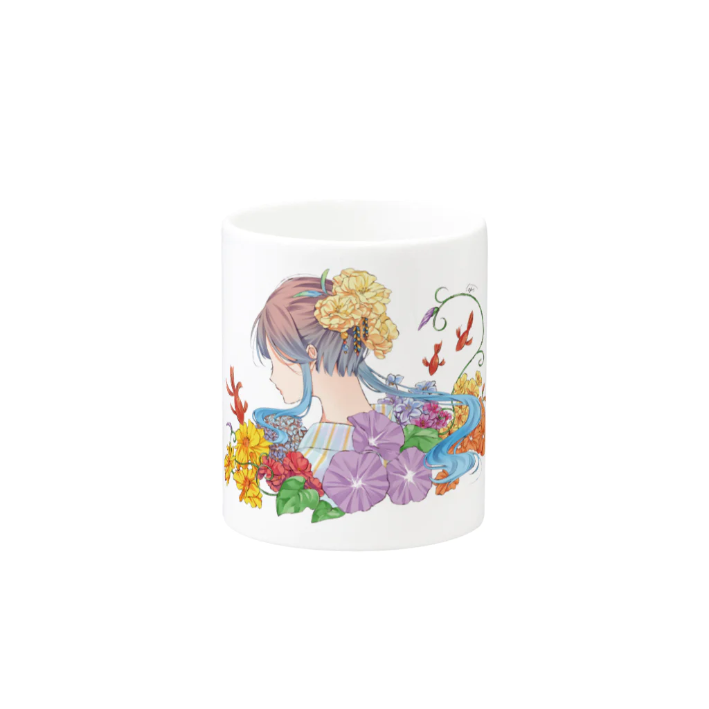 オリジナル雑貨店『ホットドッグ』の夏びじんさん Mug :other side of the handle