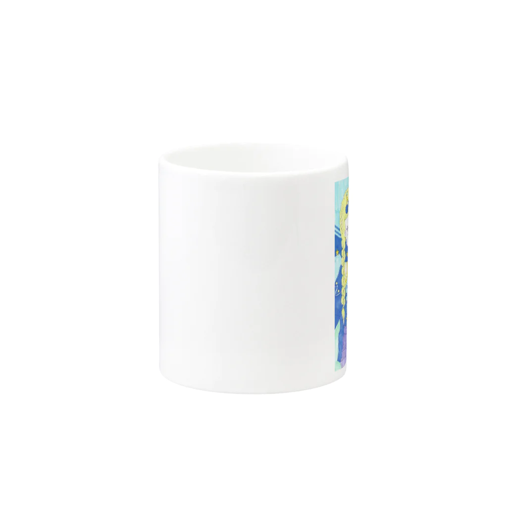 kaoru_littieのBlue cherry Mug :other side of the handle