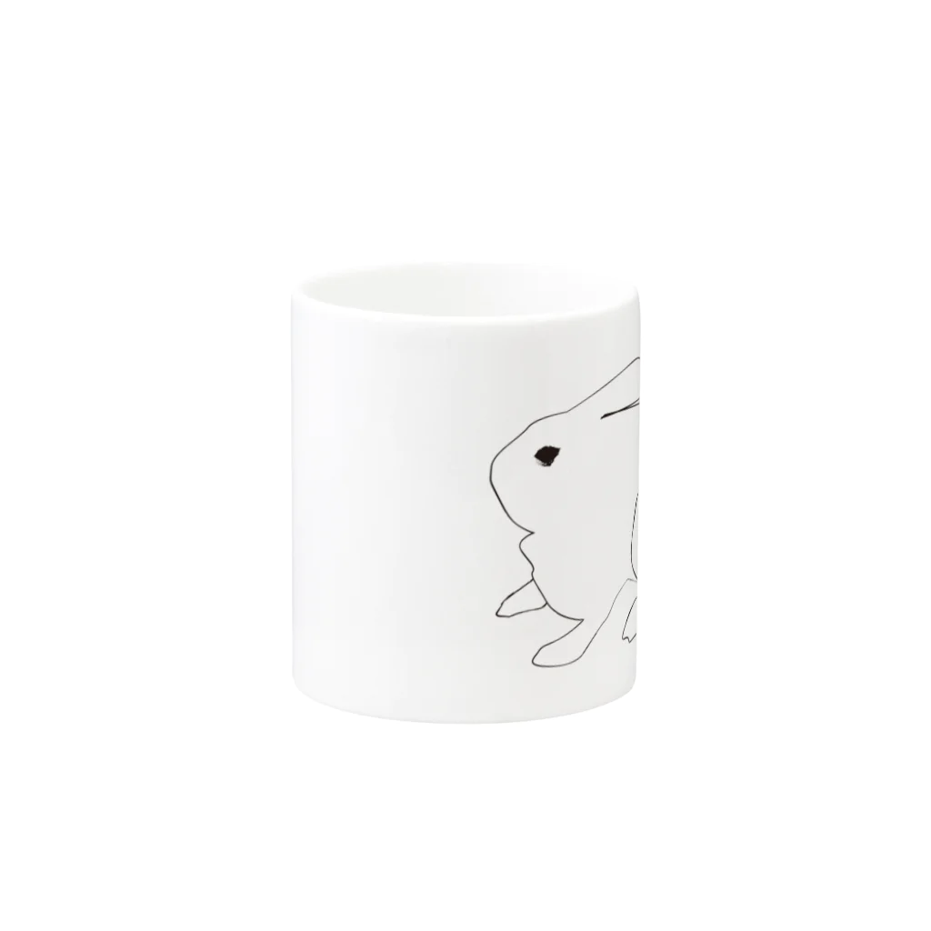 Less is moreの媚びないうさぎ Mug :other side of the handle