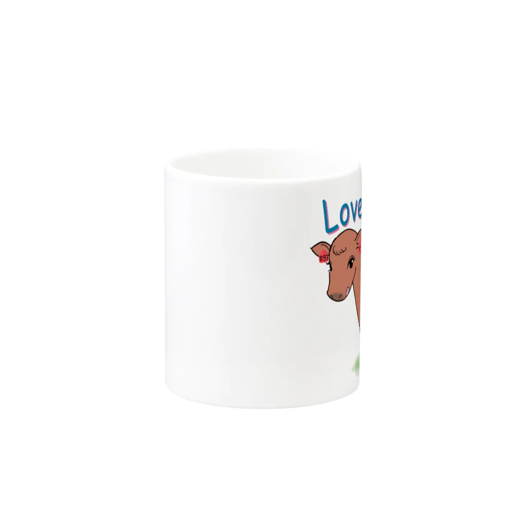 うしちゃんグッズのLovely Calf Mug :other side of the handle