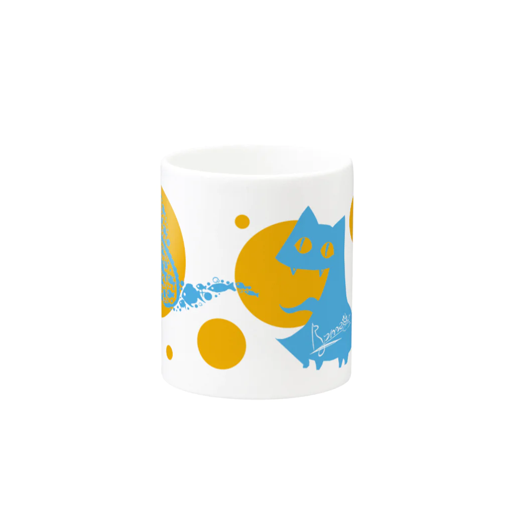 frmeowのがぶねこ　夏みかんver. Mug :other side of the handle