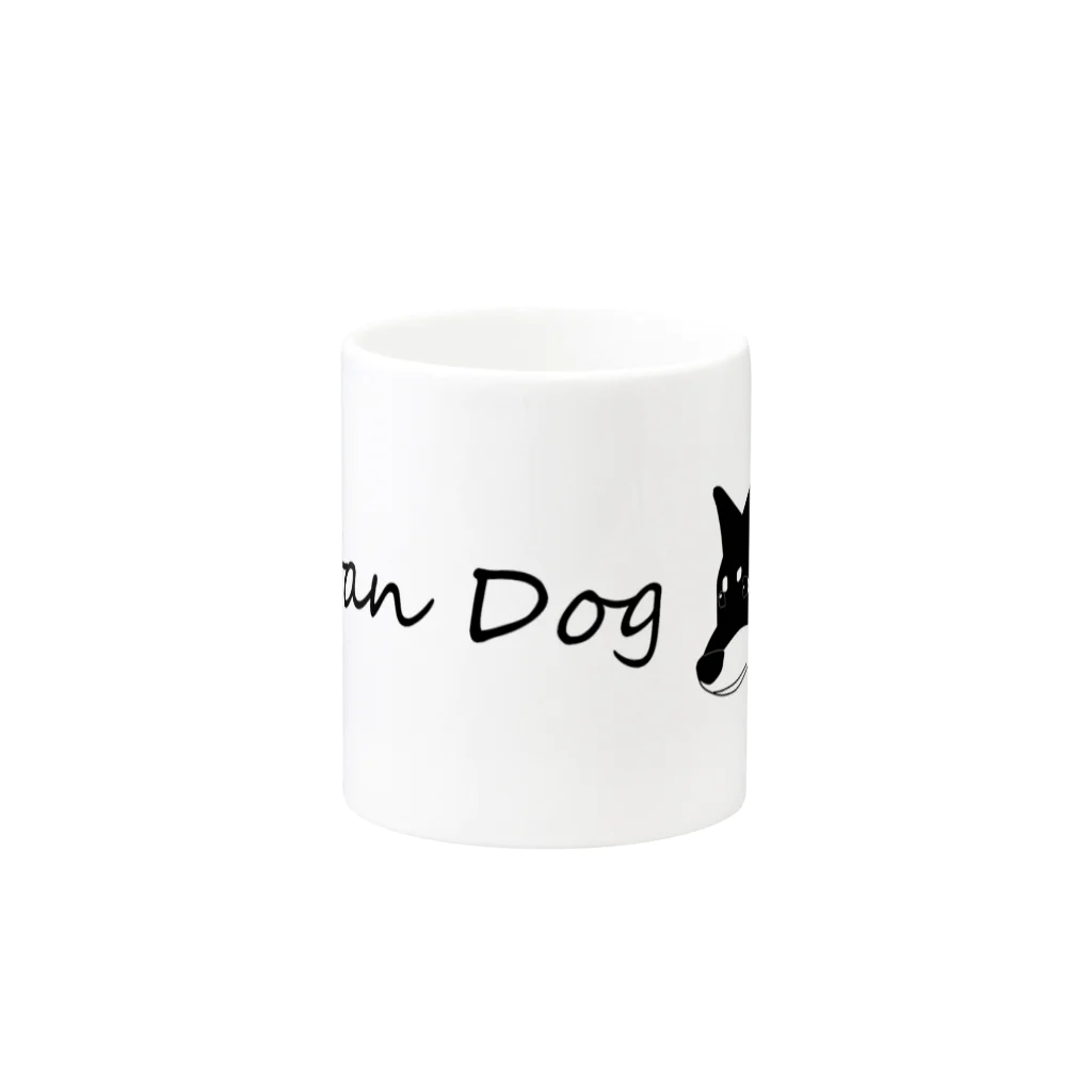 Petan Dogのペタンする黒の柴犬　(横) Mug :other side of the handle