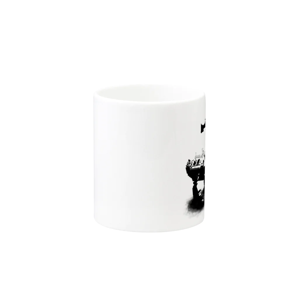 Poooompadoooourのcassowary(ロゴなしモノクロロボットのみ) Mug :other side of the handle