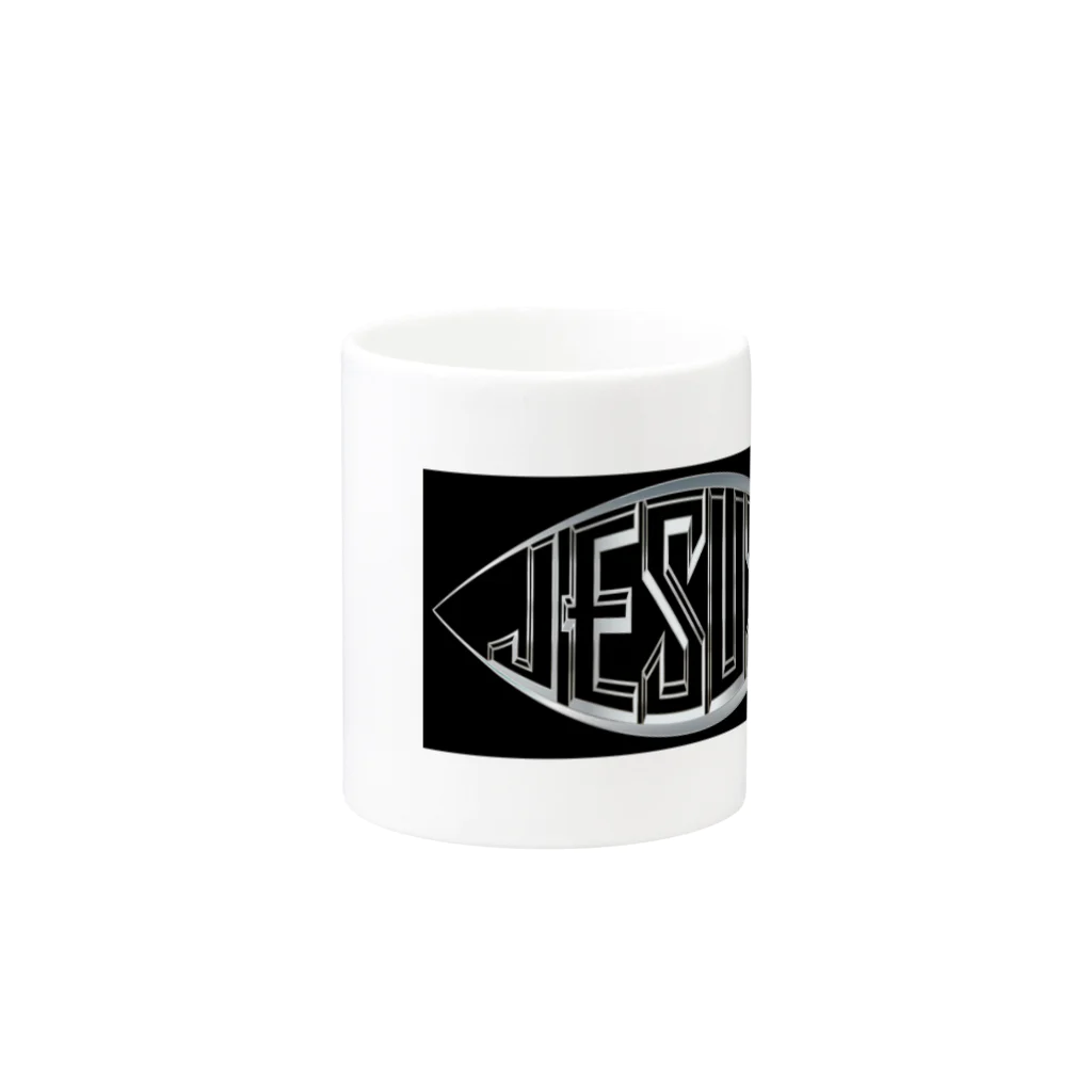 live4rhymeのJesus(black) マグカップの取っ手の反対面