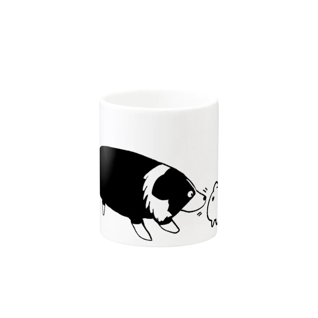 SHOP BØWNTENのぷーやんのおしりを追うルーカスくん Mug :other side of the handle