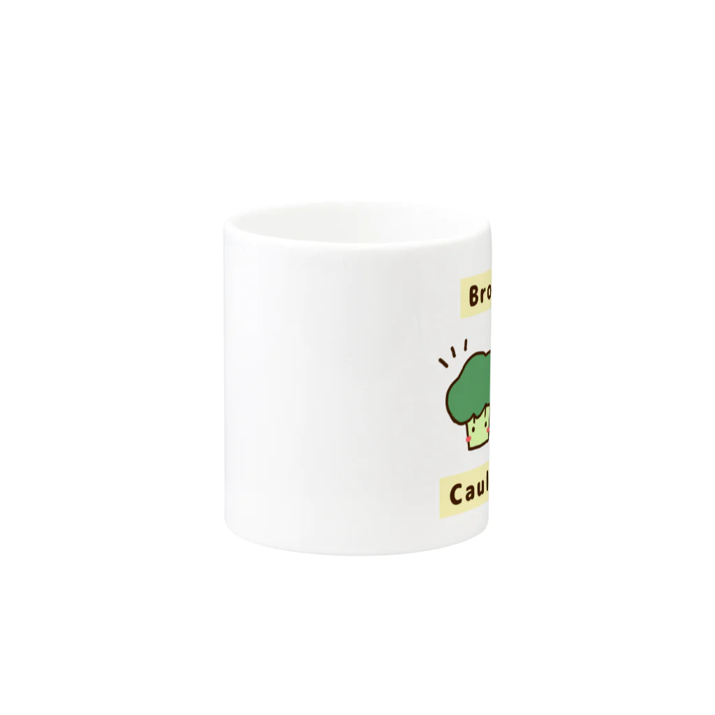 リコペマのにたもの:ブロッコリーとカリフラワー Mug :other side of the handle