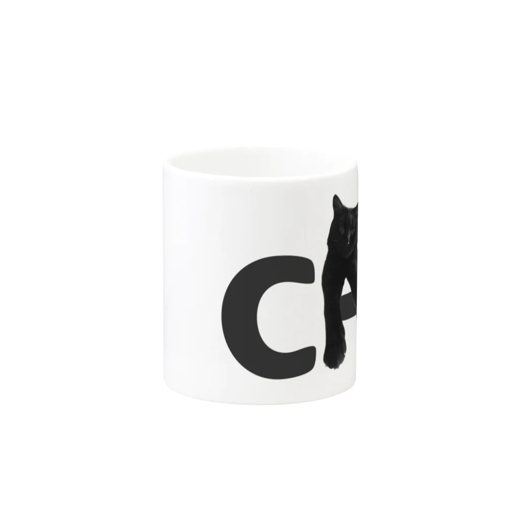 ちょこれーときゃっとの黒猫カカオたんの猫文字小物「CAT」 Mug :other side of the handle