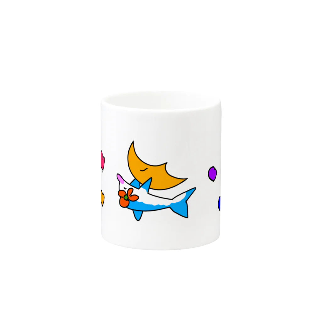 タカのお月さまとプカプカ、イルカちゃん Mug :other side of the handle