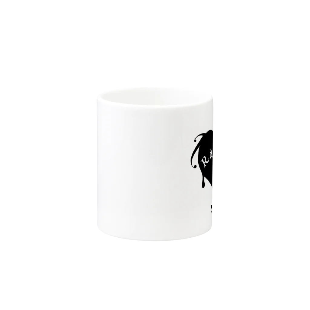 銀子 *[銀猫屋のウラ]*のラズ猫ロゴ　白丸 Mug :other side of the handle