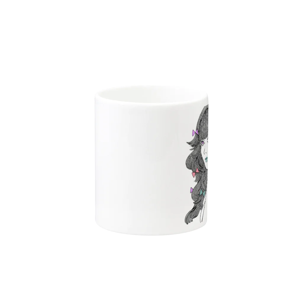 YamamotoのRibbon girl Mug :other side of the handle