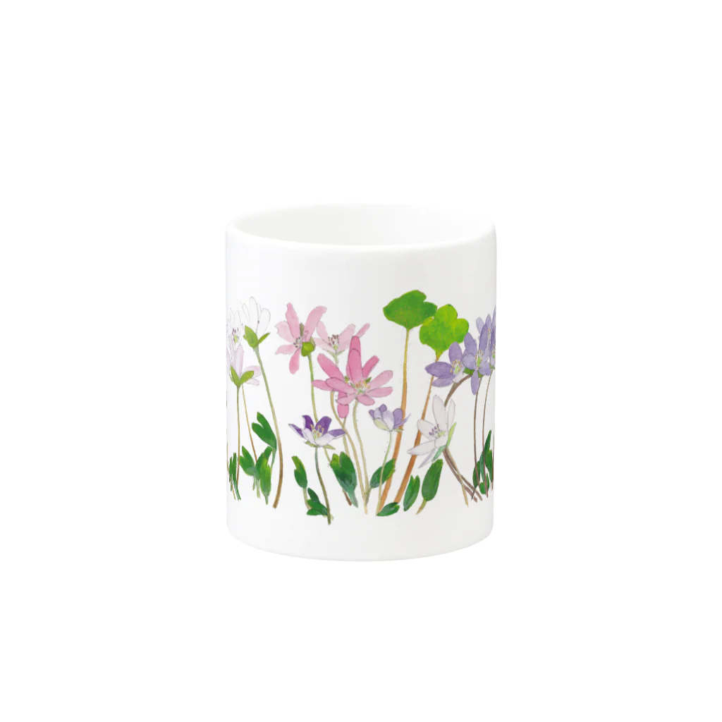 外山康雄　野の花館の雪割草 Mug :other side of the handle