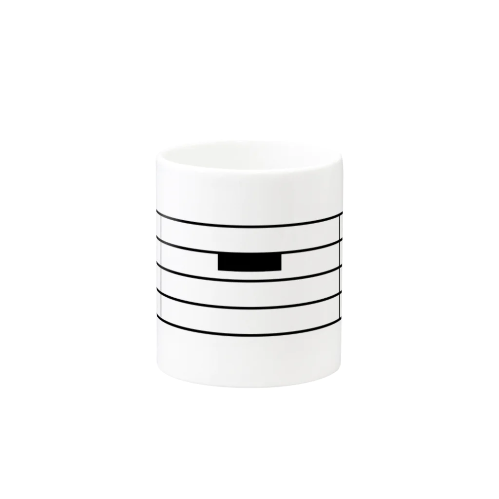 アイジロタウン出張販売店の全休符（黒字） Mug :other side of the handle