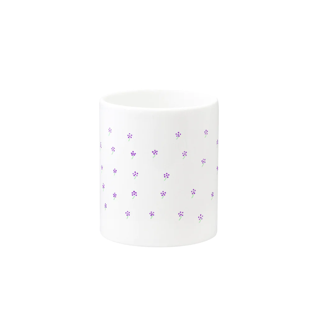 風野ひつじの小花柄（紫） Mug :other side of the handle