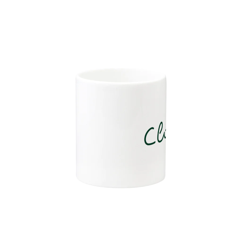 Cloverの筆記体 ダークグリーン Mug :other side of the handle