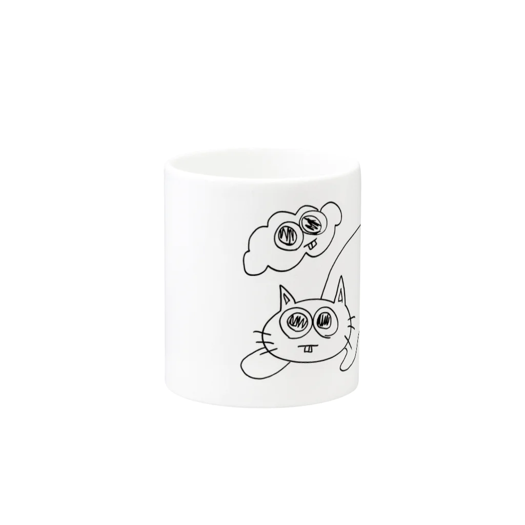 meruhentekorinの悪っそーなねこ　 Mug :other side of the handle