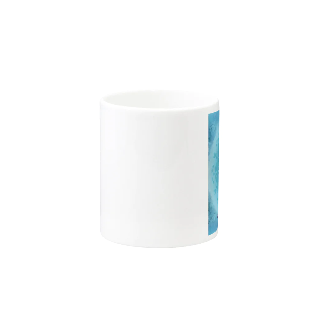 WAKA NO E GOODSのblue in blue  Mug :other side of the handle