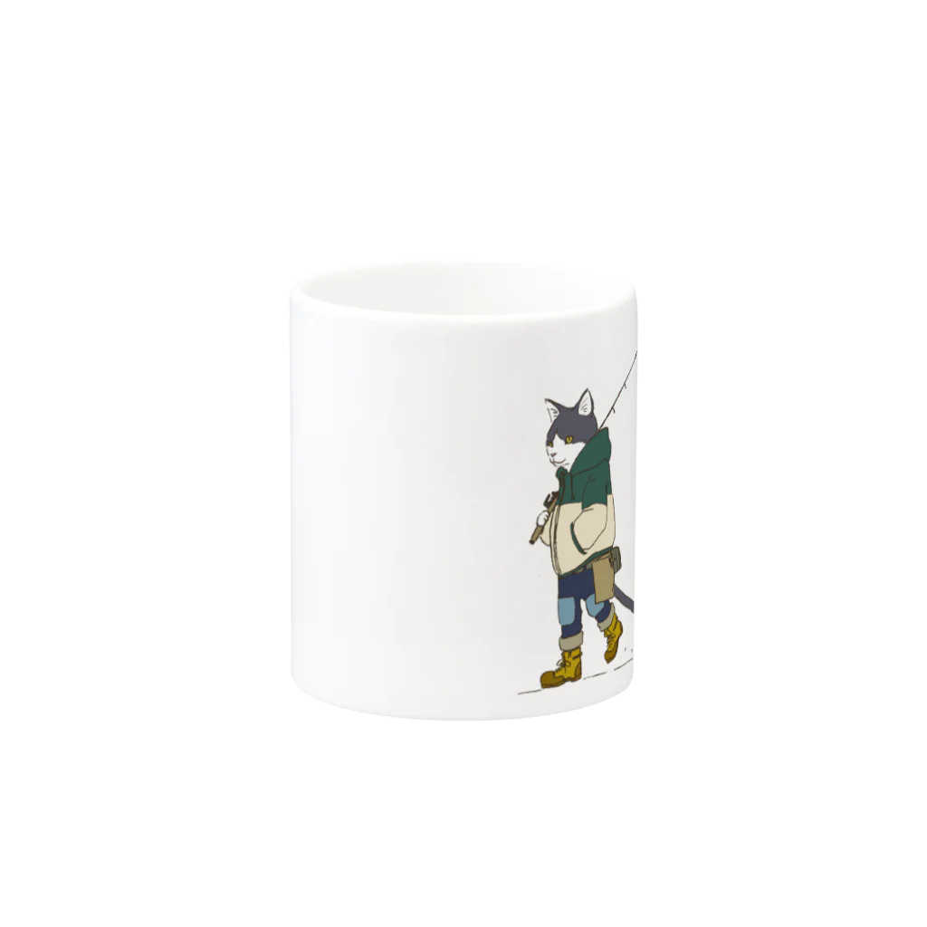 flip flapのForest cat(釣りver.) Mug :other side of the handle