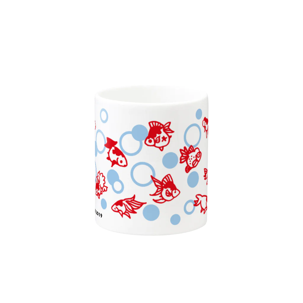 鉄格子乃人魚SUZURI支店のまめぼんはんこ金魚2019 Mug :other side of the handle