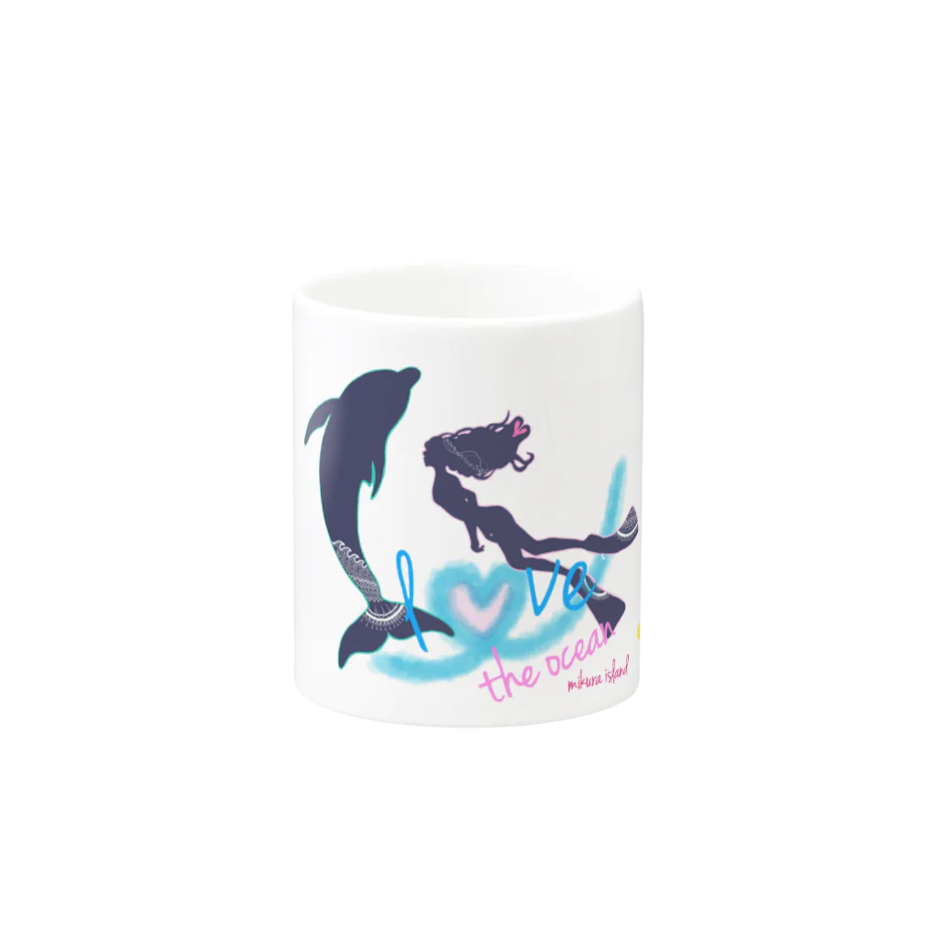 たじんのおみせのlove the oceanカラフル Mug :other side of the handle