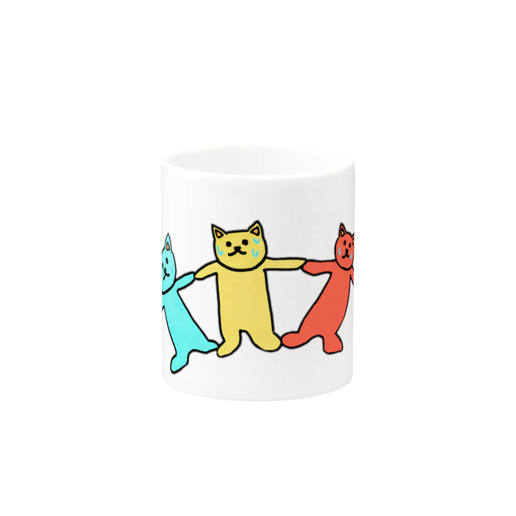 MARUの合体！猫のマグカップ Mug :other side of the handle