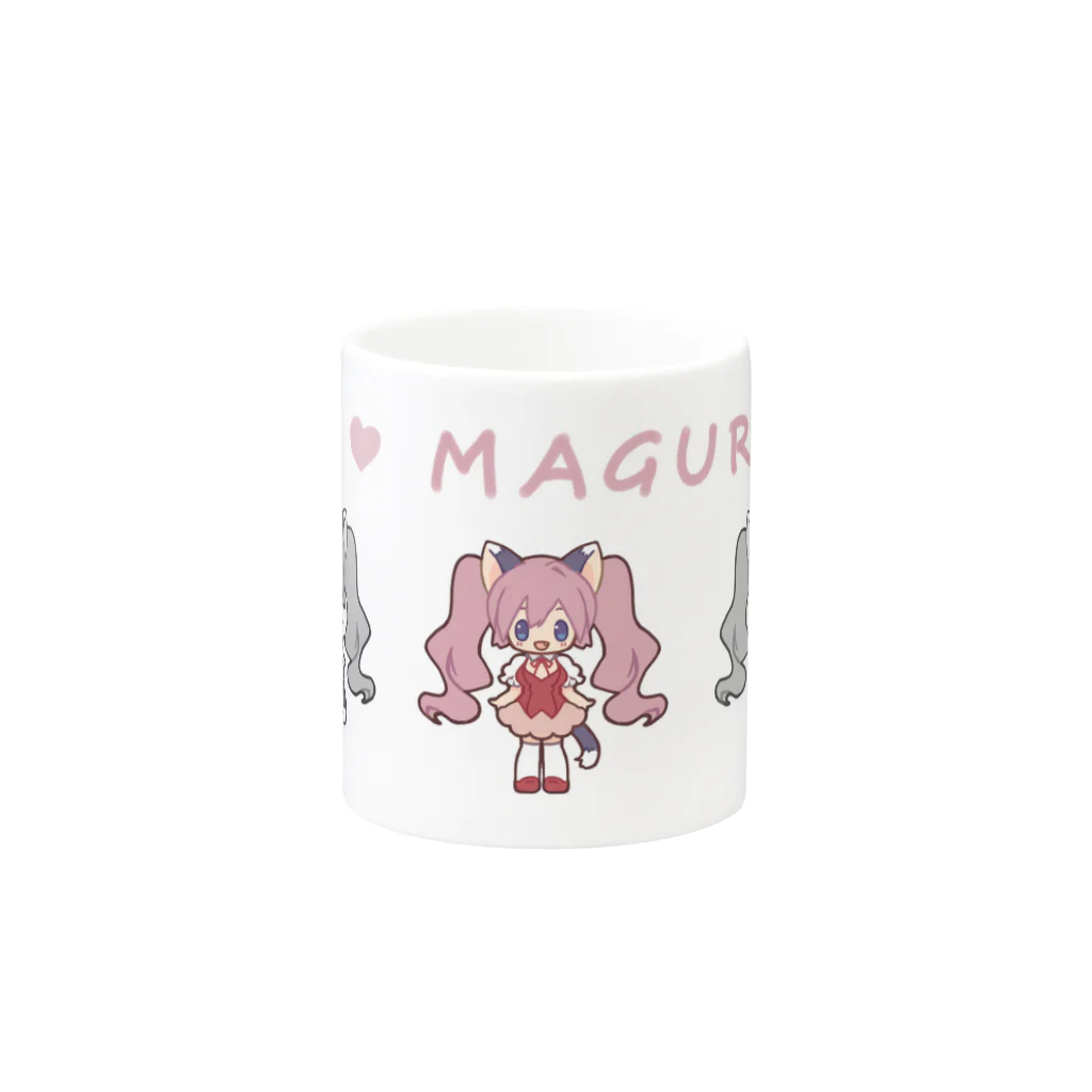 らっとるんのアイラブマグロ Mug :other side of the handle