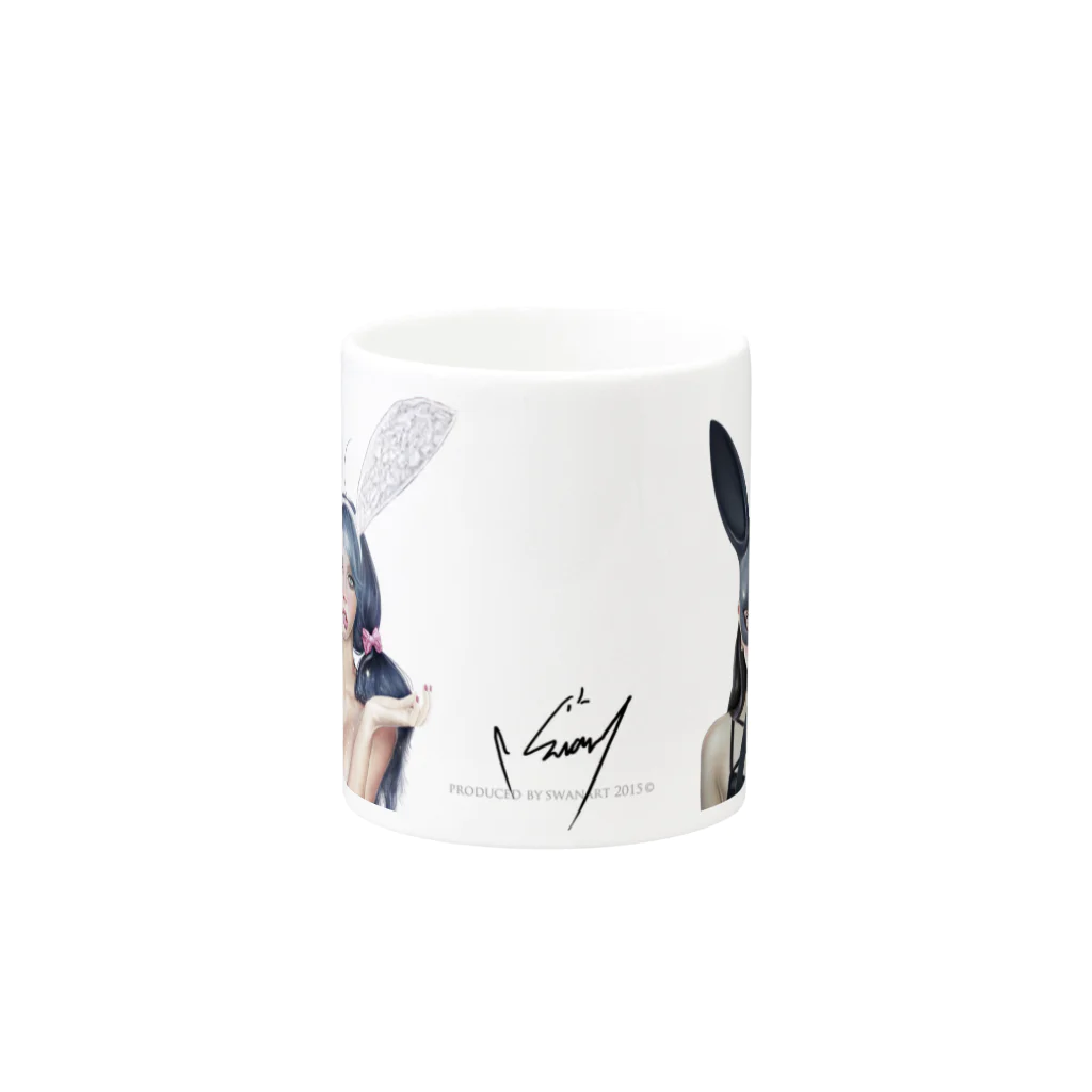 swanart_officialの兎 Mug :other side of the handle