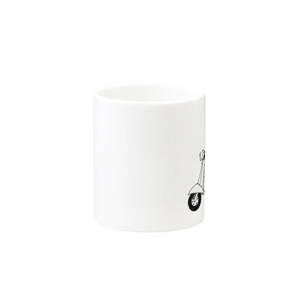 かっきーJapanのうたんのスクーター Mug :other side of the handle