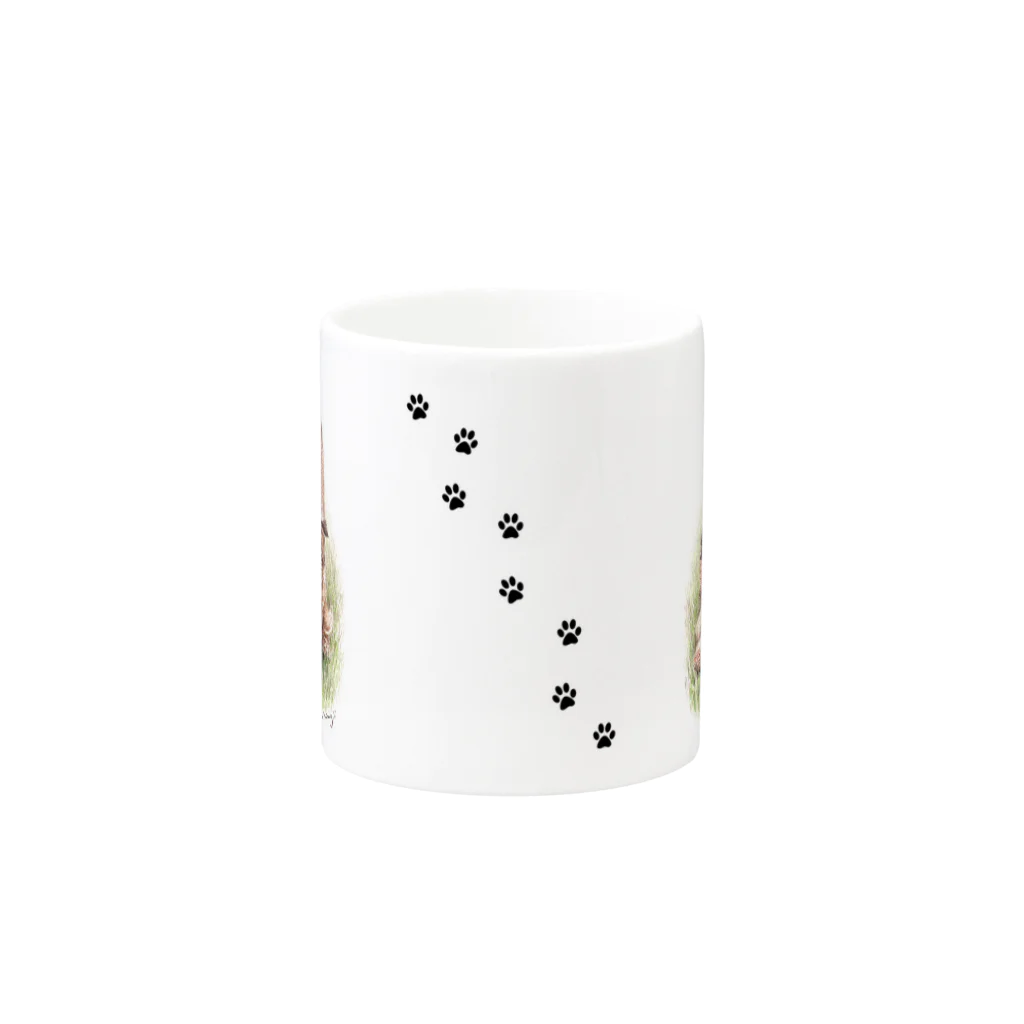 Momojiの犬画のノーフォークテリア19 Mug :other side of the handle