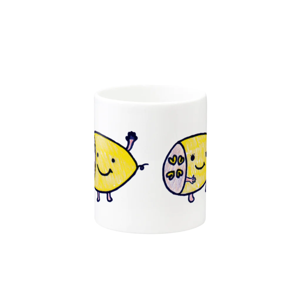 ROMANTIC-TECHNOLOGYのからしレンオくん&レンコちゃん Mug :other side of the handle