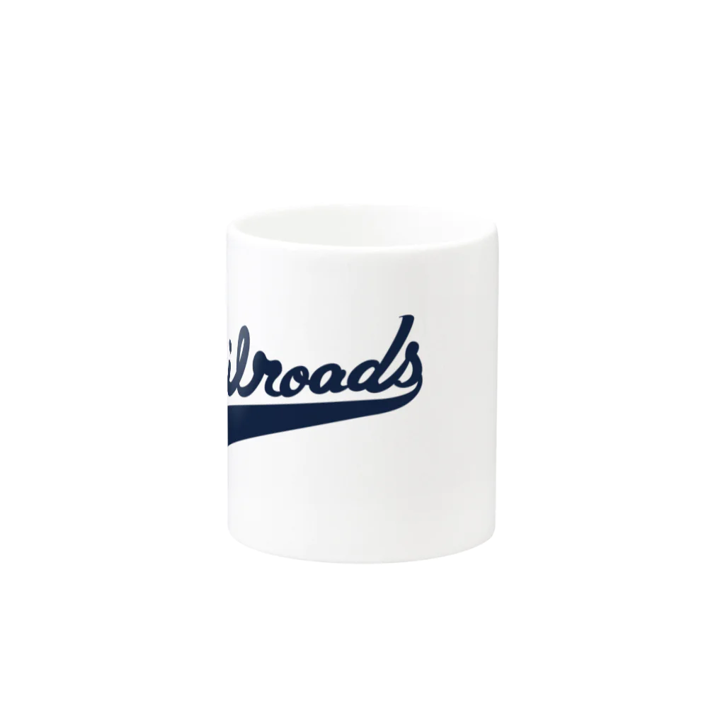 PoooompadoooourのRailroadsロゴ　あお Mug :other side of the handle