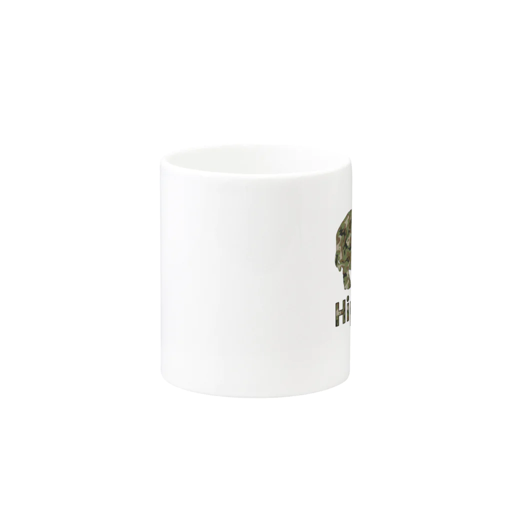 manabiyaのカバ(緑迷彩) Mug :other side of the handle