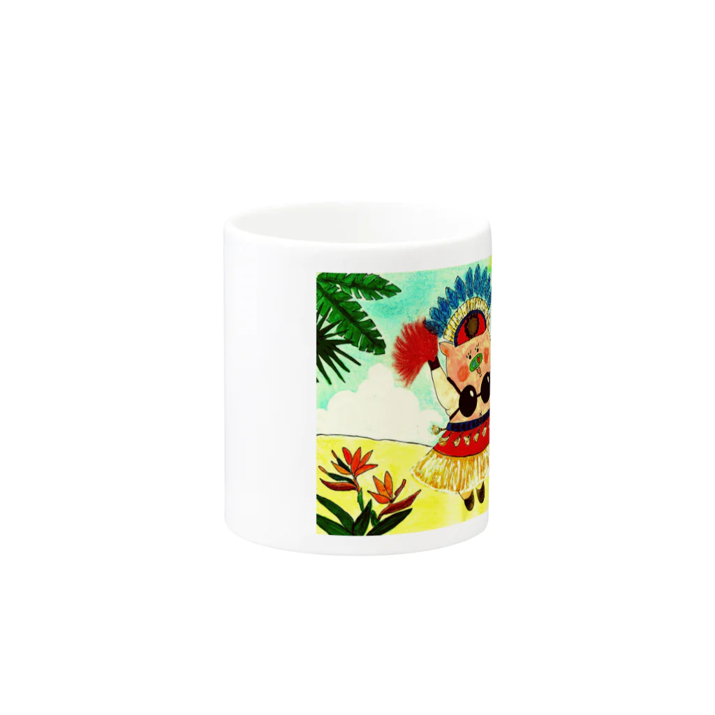 花と雲のアロハドロシーフラダンス Mug :other side of the handle