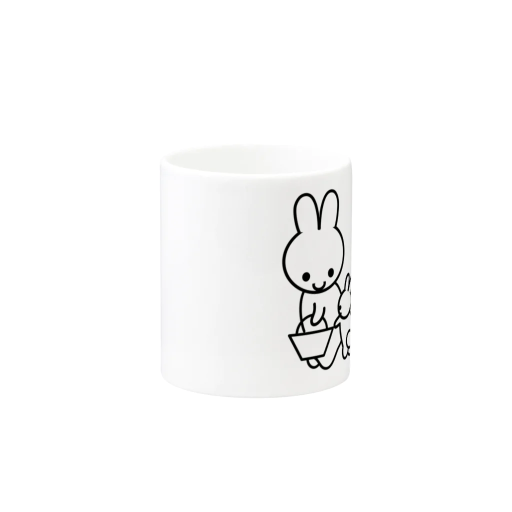 イワサキのわたしが持ちたいウサギ Mug :other side of the handle