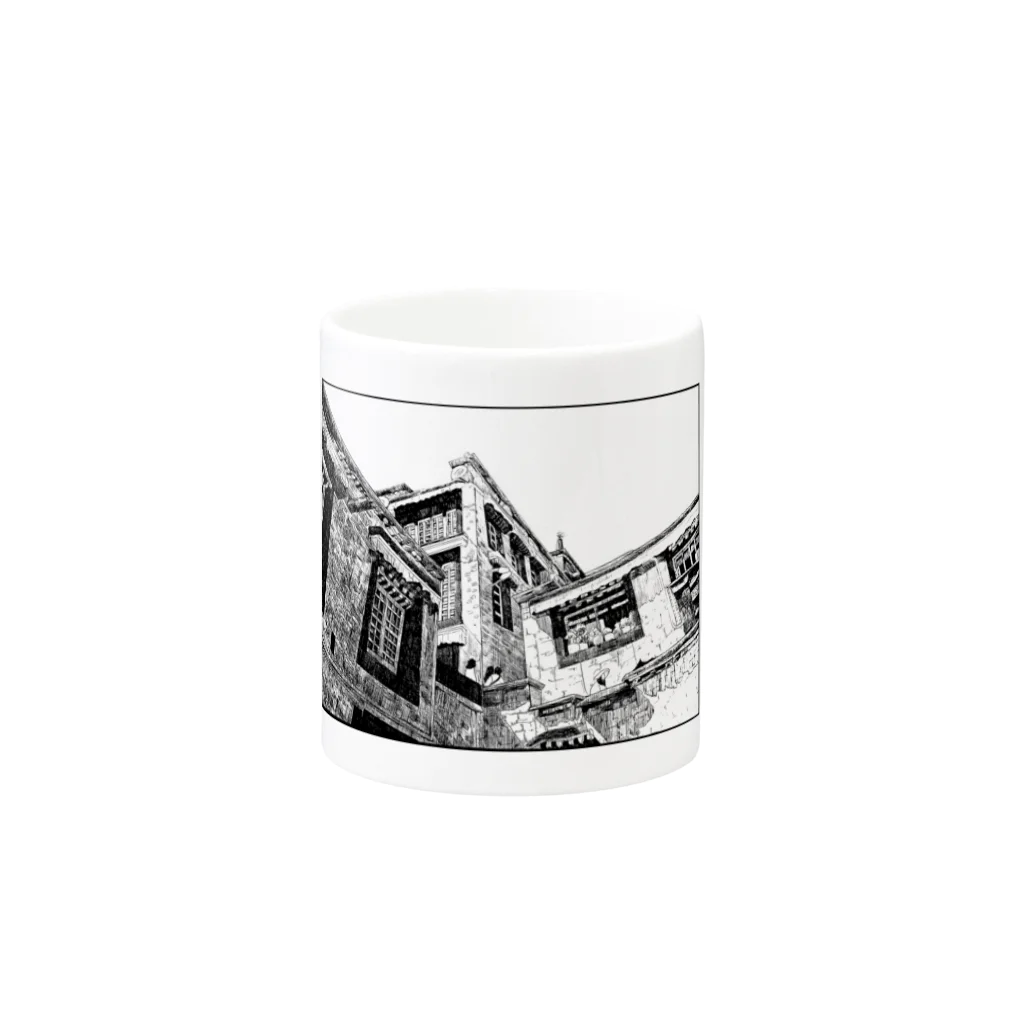 きいのペン画・チベットの風景 Mug :other side of the handle