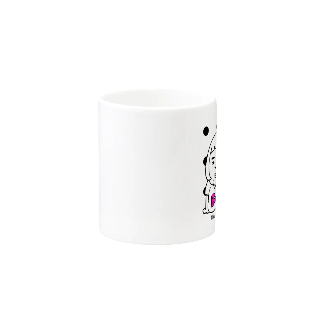 キャロライン企画の憎めないブス（モノクロピンク） Mug :other side of the handle