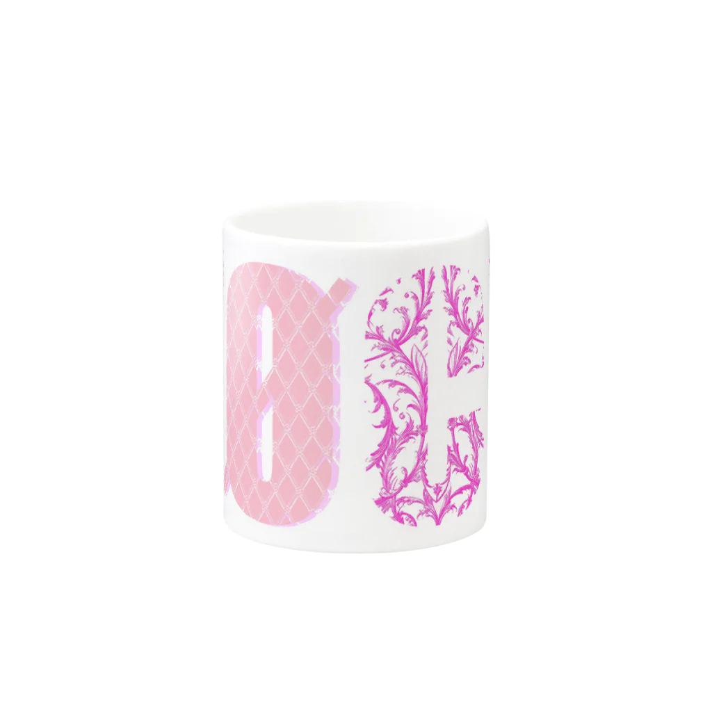 tock.のtock no cup pink Mug :other side of the handle