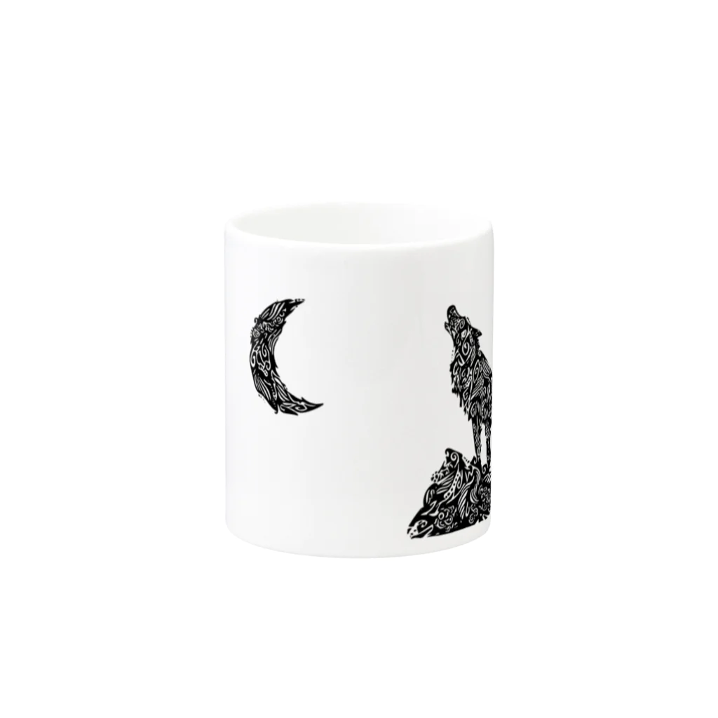 yin-yangの月夜の遠吠え　陽 Mug :other side of the handle