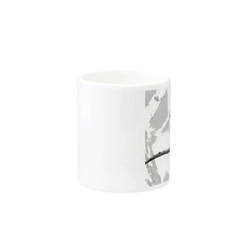 Natural silhouetteのジョウビタキ Mug :other side of the handle