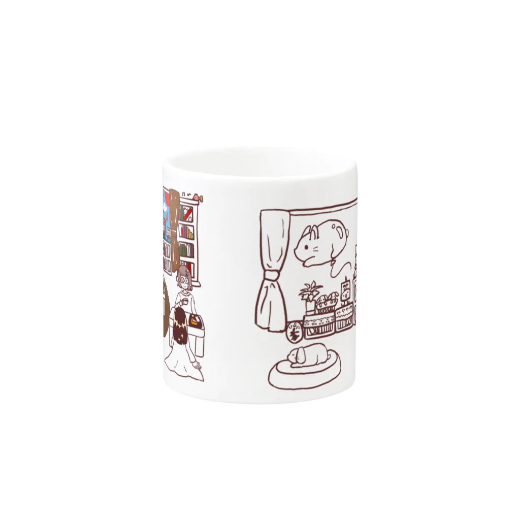 『卯のえほん』   〜えほんカフェ「うさぎの絵本」のオンラインショップ〜の「えほんカフェの日常」マグ Mug :other side of the handle