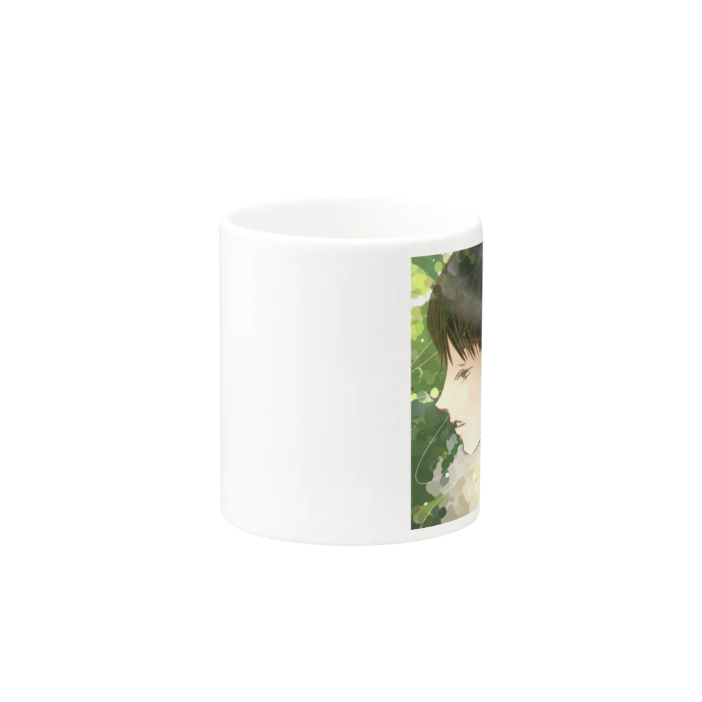 たまたまの横顔と薔薇 Mug :other side of the handle