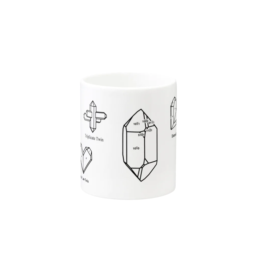 クリスタルポケットの鉱式-RECTANGLE.crystallogram6.1black-Quartz_twin_variety Mug :other side of the handle