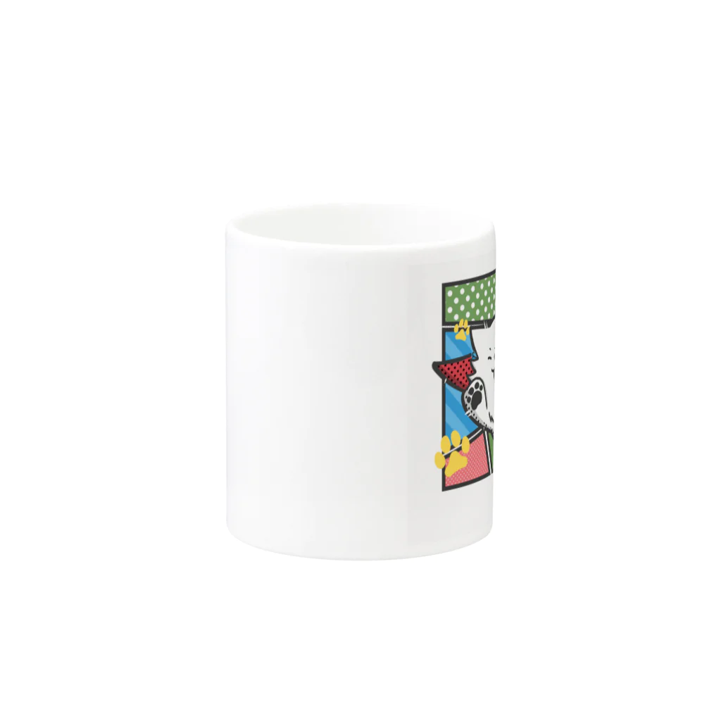 trill. 日本スピッツグッズのお店の【アメコミ風】ぼくはすーぱーわん！ 日本スピッツ Mug :other side of the handle